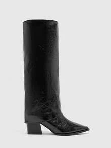 CUCCOO BIZCHIC Ladies Autumn And Winter New Simple Design Elegant Party Afternoon Tea Dating Festive Ladies Knee High Boots - Black - View 2