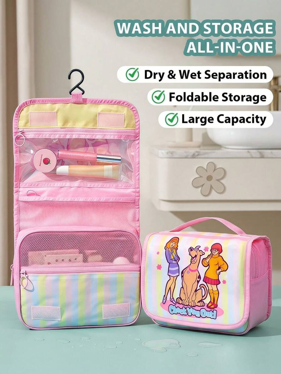SCOOBY-DOO X POKOJA LAND Cartoon Pattern Daily Travel Portable Makeup Bag - Multicolor - View 1