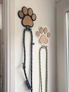 1pc Handcrafted Wooden Paw Print Wall Hooks Rustic Towel Coat Hat Key Rack For Bathroom Entryway Kitchen Durable Sturdy Mount Storage Organizer Home Decor Christmas Stocking Fillers Holiday Gift Idea Must Haves - Multicolor - View 5