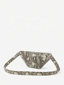 Viva Strut Women's Fashionable Personality Simple Versatile Street Sweet Cool Girls Y2K Snake Print Rivet Waist Bag/Chest Bag, Daily Shopping - Khaki snake pattern - View 5