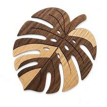 Cirelle Palm Leaf Shape Wooden Coaster, Natural Heat Resistant Drink Mat & Table Protector For Cups, Mugs, Bowls, Dining Table, Coffee Table, Kitchen, Restaurant, Home Decor, Tea Time, Holiday & Housewarming Gift - Multicolor - View 14