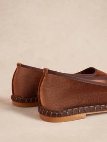 Rosivie Ladies Lazy Casual Comfortable Retro Flat Shoes - Camel - View 7