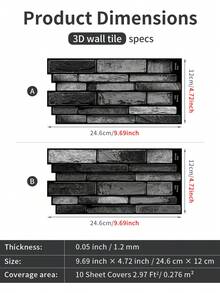 5/10/20PCS 3D Gel Wall Sticker Kitchen Oil Proof Splash Guard Bathroom Renovation Tile Decal Self Adhesive Peel And Stick Waterproof Home Decor - A-Black - View 9