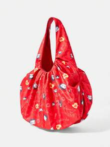 Betty Boop x SHEIN 1 Piece Fashionable, Casual, Lightweight, Fun Pattern Printed Shoulder Bag, Tote Bag, Suitable For Shopping, Travel, Shopping, Etc - Multicolor - Red - View 3
