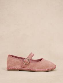 Rosivie Women's Casual Bohemian Style Buckle Design Slip-On Loafers Valentine's Day - Dusty Pink - View 1