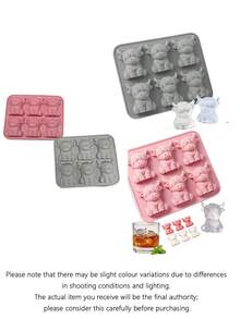 Cute Three-Dimensional Cow-Shaped Ice Cube Mold, Multi-Functional Chocolate Mold For Home. Ice Cube Tray For Refrigerator, Suitable For Home, Bar, Club, Whiskey, Parties, And Gifts - Small Mountain Cow Ice Cube Mold, Kitchen Accessory, Household - Multicolor - View 7