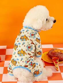GARFIELD | PETSIN 1pc Cute Yellow Kitten Long Ears Puppy Ice Cream Doughnut Printed Pet Jumpsuit Light Color Soft Comfortable Breathable Pet Clothes - Multicolor - View 2