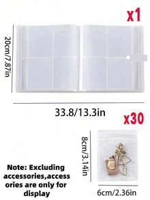 Frosted Transparent Jewelry Storage Book, 30 Anti-Oxidation Sealed Bags, Portable Dustproof Organizer Album For Rings Earrings Necklaces Bracelets Beads Cords, Gift For Jewelry Lovers - Multicolor - View 16