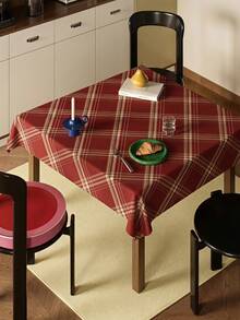Joivida Taplak meja kotak-kotak merah anggur, terbuat dari bahan beludru peach, mudah dibersihkan, tahan lama, cocok untuk dekorasi dapur dan ruang makan, cocok untuk pesta, piknik, dan penggunaan rumah tangga. Kainnya kokoh dan merupakan pilihan ideal untuk perlengkapan makan pesta. - Persegi diagonal merah anggur - View 2