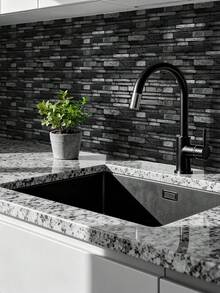 5/10/20PCS 3D Gel Wall Sticker Kitchen Oil Proof Splash Guard Bathroom Renovation Tile Decal Self Adhesive Peel And Stick Waterproof Home Decor - A-Black - View 3