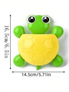 1pc Adorable Turtle Wall Organizer With Strong Suction Cups Cute Cartoon Toothbrush Holder & Bathroom Storage Rack For Multi-Use PP Container For Toothpaste, Pens, Makeup Brushes Space-Saving Travel Organizer, Nursery Decor Storage - Multicolor - View 3