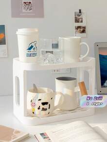 2 Tier Desktop Storage Rack No Drill Cosmetic Organizer Shelf For Bathroom Kitchen Home - Multicolor - View 1