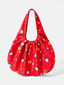 Betty Boop x SHEIN 1 Piece Fashionable, Casual, Lightweight, Fun Pattern Printed Shoulder Bag, Tote Bag, Suitable For Shopping, Travel, Shopping, Etc - Multicolor - Red - View 1