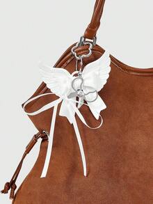 ROMWE Kawaii Bow Wings Metal Accessories Pendant - White - View 1