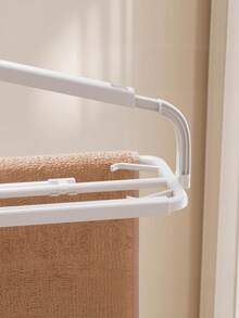 Foldable Telescopic Non Slip Windproof Hanger Rack For Towel Blanket Bed Sheet Duvet Home Laundry Drying Storage - Multicolor - View 4