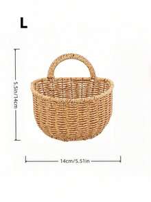 Cirelle 1 Waterproof Rattan-Weave Storage Basket – Wall-Mounted Garlic & Onion Holder For Kitchen, Bathroom Organizer, Decorative Hanging Shelf, Modern Home Organization Accessory - Beige - View 9
