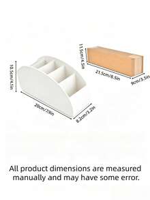 1PC Desktop Cosmetics Storage Box Multi Compartment Organizer For Office Stationery Pens Remote Control Makeup Brushes Eyebrow Pencils Holder Home Desk Tidy - White - View 6