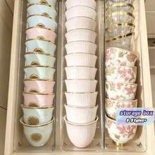 6/8-Piece Kitchen Tool Organizer Box, Clear Plastic Storage Trays, Small Tool Storage Box For Cups And Plates, Multi-Function Storage Organizer For Cabinet - Clear - View 1