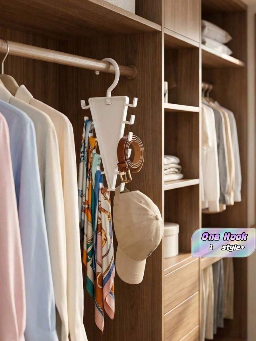 Móc treo đa năng hình chữ V hai mặt cho khăn lụa, lưu trữ tủ quần áo, có thể xếp chồng, 1 móc treo nhiều quần áo và mũ - Nhiều màu - Xem 1