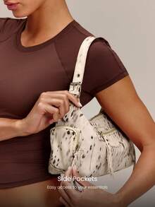 GLOWMODE Small 5L SunChaser Water-Resistant Multiple Compartments Exterior Zipper Shoulder Bag Summer Vacation Holiday Outdoors Daily Casual Wear - Light khaki deer pattern - View 3