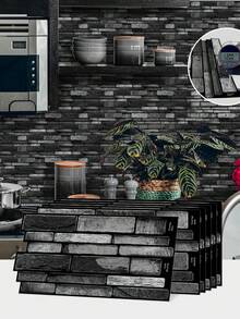 5/10/20PCS 3D Gel Wall Sticker Kitchen Oil Proof Splash Guard Bathroom Renovation Tile Decal Self Adhesive Peel And Stick Waterproof Home Decor - A-Black - View 7
