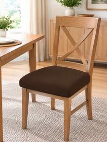 6Pcs Solid Color Stretchy Dining Chair Seat Cushion Cover, Removable Washable Elastic Chair Seat Protector Slipcover For Kitchen Dining Room Home Decor, Chair Not Included - Multicolor - View 2