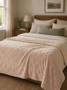 Cirelle Selimut Lembut Ultra Warna Kopi Motif Kotak-kotak - Selimut Flanel Bertekstur Kotak-kotak Mewah, Selimut Kotak-kotak Nyaman untuk Sofa & Tempat Tidur - cokelat - View 1