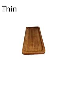 1PC Standard Size Walnut Wood Modern Minimalist Durable Natural Wood Grain Rectangular Bathroom Storage Tray Space Saving Non Slip Scratch Resistant Easy Clean Lotion Skincare Organizer For Washstand Vanity Home Decor Gift - Brown - View 6