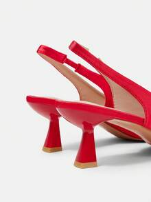 CUCCOO HITCHD Pointed Short Heel Elegant Flower Women's High Heel Shoes - bright red - View 5