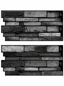 5/10/20PCS 3D Gel Wall Sticker Kitchen Oil Proof Splash Guard Bathroom Renovation Tile Decal Self Adhesive Peel And Stick Waterproof Home Decor - A-Black - View 8
