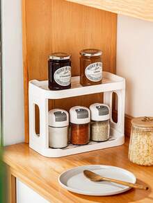 2 Tier Desktop Storage Rack No Drill Cosmetic Organizer Shelf For Bathroom Kitchen Home - Multicolor - View 2