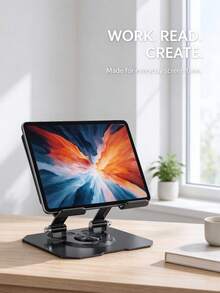 Teckwe Desktop Live Streaming Phone Mount: 360° Rotating Base; Spacious And Sturdy Metal Design Ensures A Secure Hold; Compatible With A Wide Range Of Tablets And Phones; Versatile Mount With Multi-Angle Adjustment - View 2