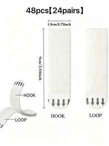 48 Pieces Large Size 9cm(3.54in) Heavy-Duty Picture Hanging Strips - No Nails Required, No Damage, Easy To Remove - 48 Pieces For Frame Mounting Strips - White - View 16