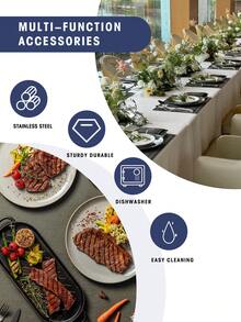 24pcs Stainless Steel Hotel Western Dining Cutlery Set With Knife, Fork, Spoon And Tea Spoon,Kitchen,Christmas Gift - Black - View 7