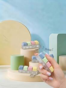 MINKOJA 1pc Stress Relief Keyboard Keychain - A Colorful Fingertip Toy That Effectively Alleviates Stress With Its Vibrant Macaron Hues. Its Attractive Appearance, Colors, And Design Make It The Perfect Party Gift, Present, Or Token For Friends. - Multicolor - View 4