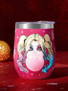 Harley Quinn X SHEIN 360ml/12oz 不鏽鋼防漏蓋隨行杯，適用熱飲/冷飲，適配大多數杯架，禮品首選 - 紅色 - 查看 1
