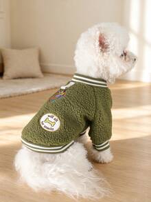 1Pc Pet Sweatshirt, Fashion Warm Pullover For Small Dogs Puppy Cats, Autumn Winter Casual Pet Clothes - Brown - View 2