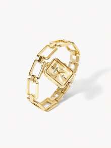 Opalesca A Stylish Gold Chunky-Chain Bracelet Featuring A Pendant-Style Watch Head; It Offers A Unique Distinctive Look Suitable For Daily Personalized Styling - Gold - View 8