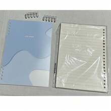 A5 Loose-Leaf Notebook With Thick Coil - 60 Sheets (120 Pages) Detachable, Smooth Writing Paper Binder - Velvet Textured Cover - Multicolor - View 4