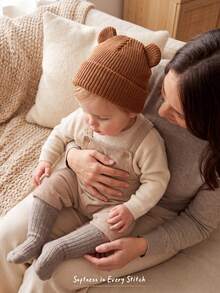 Cozy Pixies 1-Piece Boy And Girl Children Baby Knitted Solid Color Versatile Cartoon Bear Children Autumn And Winter Warm Knitted Wool Pullover Hat - Multicolor - View 6