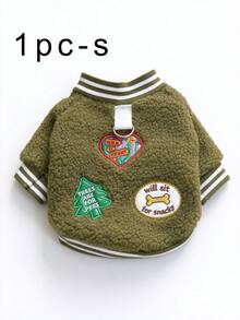 1Pc Pet Sweatshirt, Fashion Warm Pullover For Small Dogs Puppy Cats, Autumn Winter Casual Pet Clothes - Brown - View 9