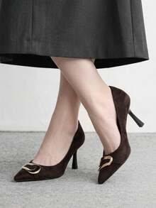 CUCCOO BIZCHIC Women's Casual Simple And Comfortable Commuting Versatile Dating Wear High Heels - Brown - View 4