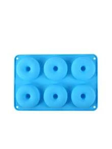 1pc Silicone Donut Mold, Cake Mold, Chocolate Mold, Pudding Mold, Candy Mold, Macaron Color 6-Hole Round Donut Baking Tray, Cookie Baking Mold, Non-Stick Mold, Easy To Demold, Suitable For Homemade Cakes, Cookies, Chocolates, And Other Desserts - Multicolor - View 10