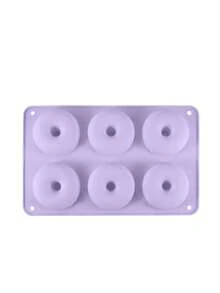 1pc Silicone Donut Mold, Cake Mold, Chocolate Mold, Pudding Mold, Candy Mold, Macaron Color 6-Hole Round Donut Baking Tray, Cookie Baking Mold, Non-Stick Mold, Easy To Demold, Suitable For Homemade Cakes, Cookies, Chocolates, And Other Desserts - Multicolor - View 9