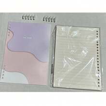 A5 Loose-Leaf Notebook With Thick Coil - 60 Sheets (120 Pages) Detachable, Smooth Writing Paper Binder - Velvet Textured Cover - Multicolor - View 5