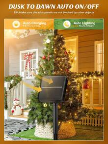 Teckwe Solar Christmas Lights Outdoor, 200/100/20 LED, IP44 Outdoor Solar String Lights Festival Fairy LIghting With 8 Modes Auto On/Off For Porch Tree Garden Xmas Decorations - Warm yellow - View 4