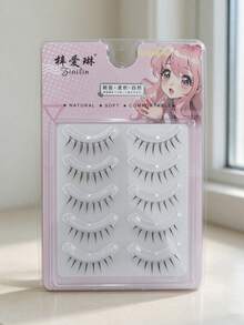 5 Pairs Idol Group False Lashes A Type Cartoon Demon Natural Daily Japanese Style Girl Cosplay Transparent Wispy Fake Eyelashes Must Have Beauty Accessory - View 5