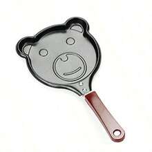 Small Cast Iron Egg Skillet In Bear/Smiling Face Shape, Cute Cartoon Non-Stick Egg Pan, Home Breakfast Cooking Pot, Suitable For Frying Eggs And Pancakes, Compatible With Induction Stove, Multi-Function Egg And Pancake Skillet, Deep Egg/Burger Mold - View 7