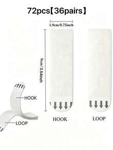 48 Pieces Large Size 9cm(3.54in) Heavy-Duty Picture Hanging Strips - No Nails Required, No Damage, Easy To Remove - 48 Pieces For Frame Mounting Strips - White - View 15