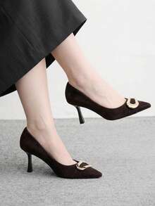 CUCCOO BIZCHIC Women's Casual Simple And Comfortable Commuting Versatile Dating Wear High Heels - Brown - View 1